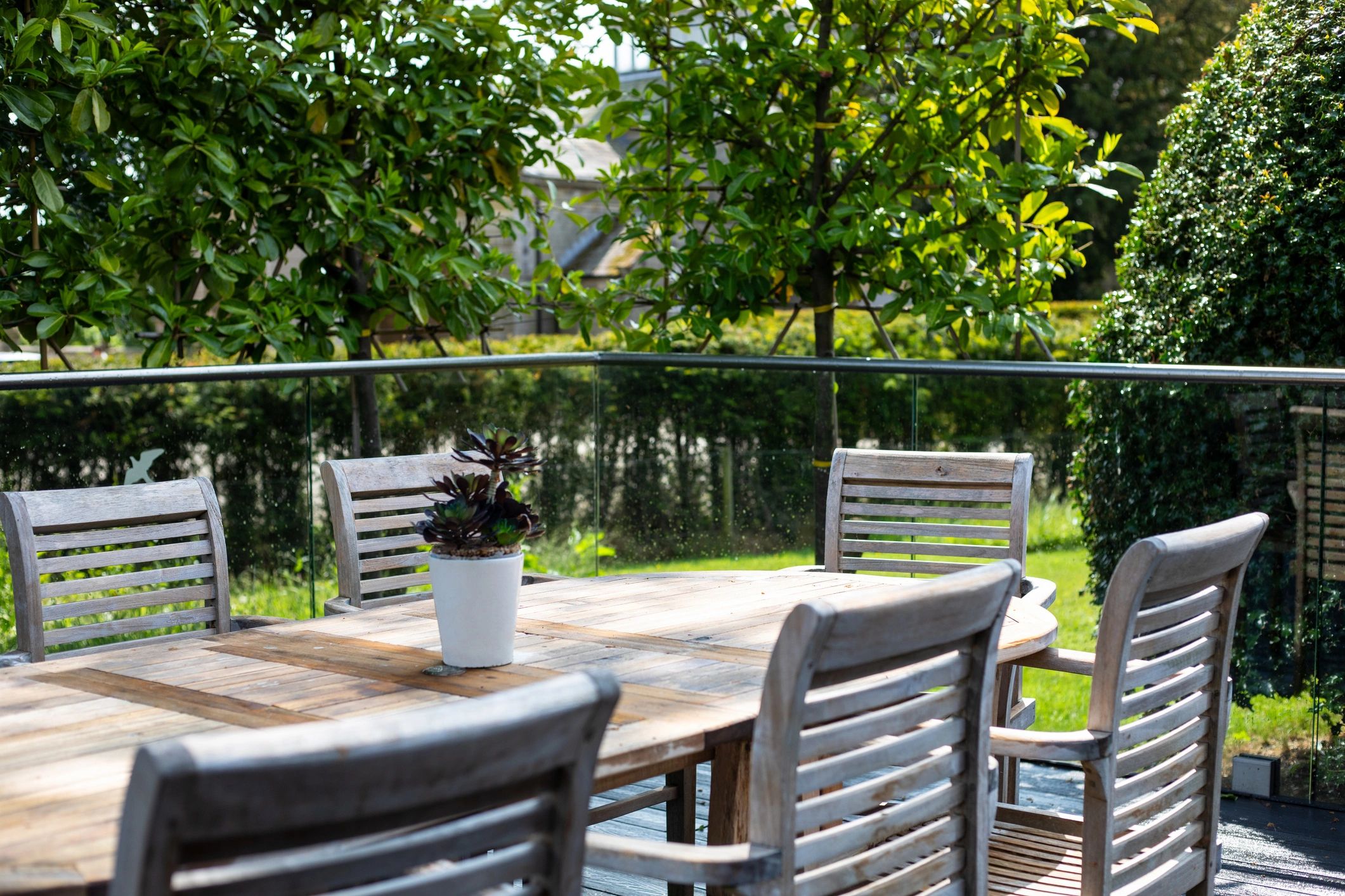 Outdoor deck and seating area